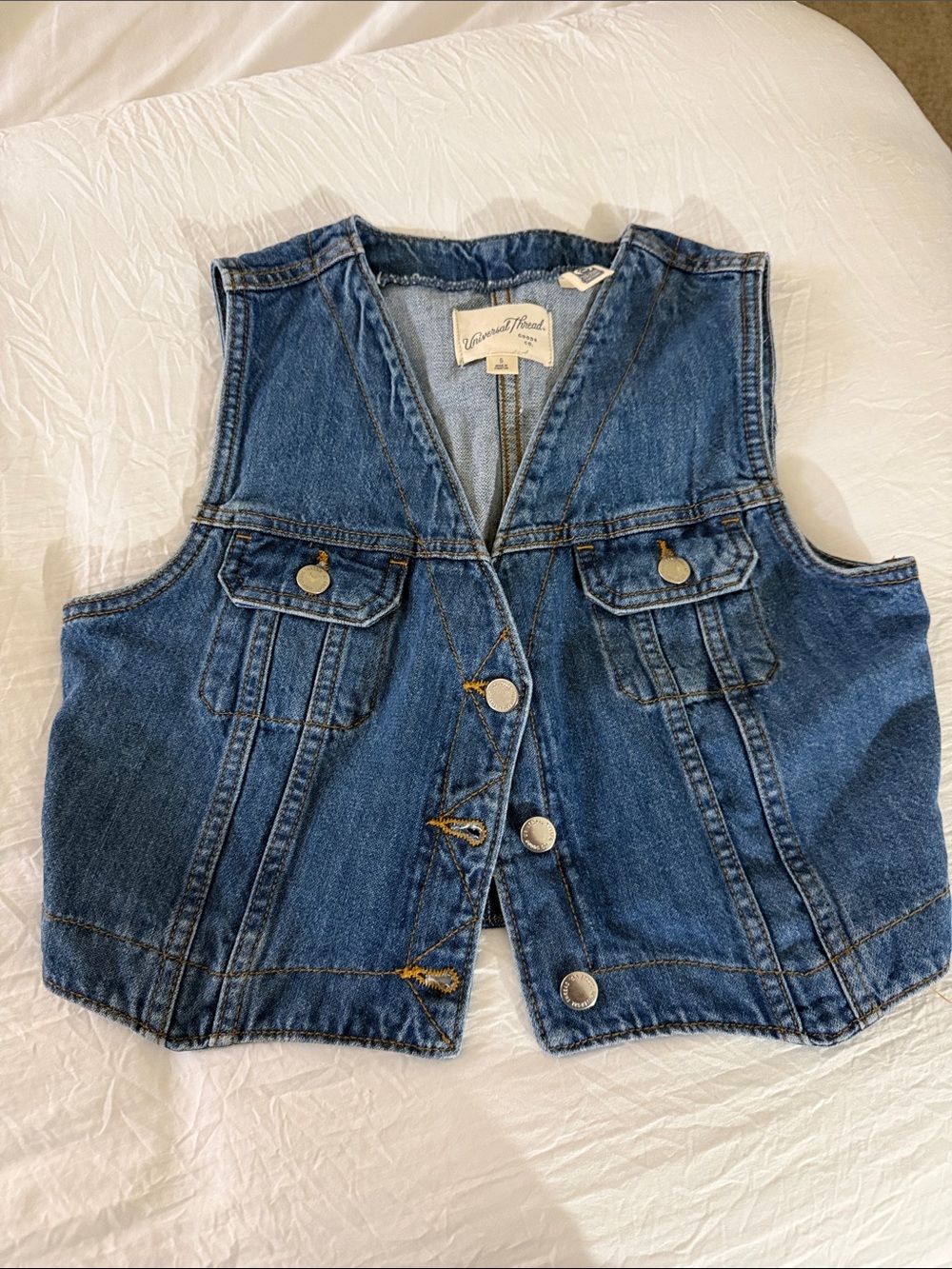 Universal Thread Denim Vest in Blue with Silver Buttons